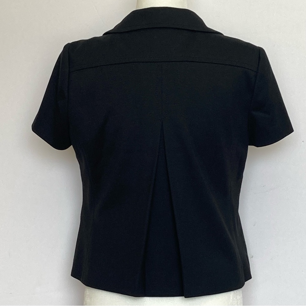 Ann Taylor LOFT Black Dressy Short Sleeve Crop Blazer Jacket - Picture 2 of 8